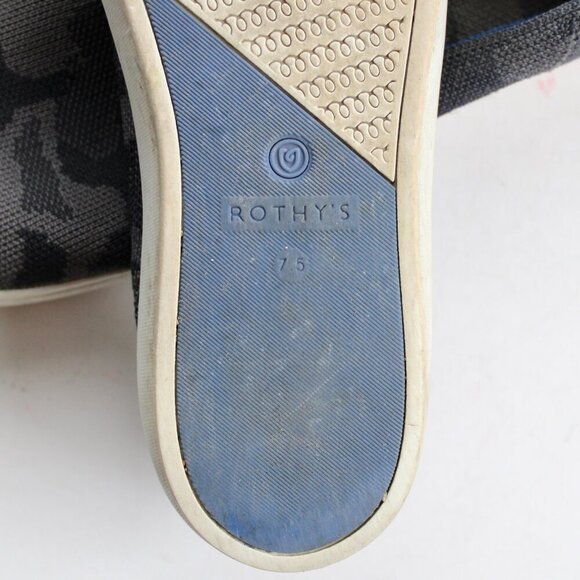 Rothy’s The Original Slip-On Gray Blue Camo Print Sneakers Women's Size 7.5 - Picture 7 of 7